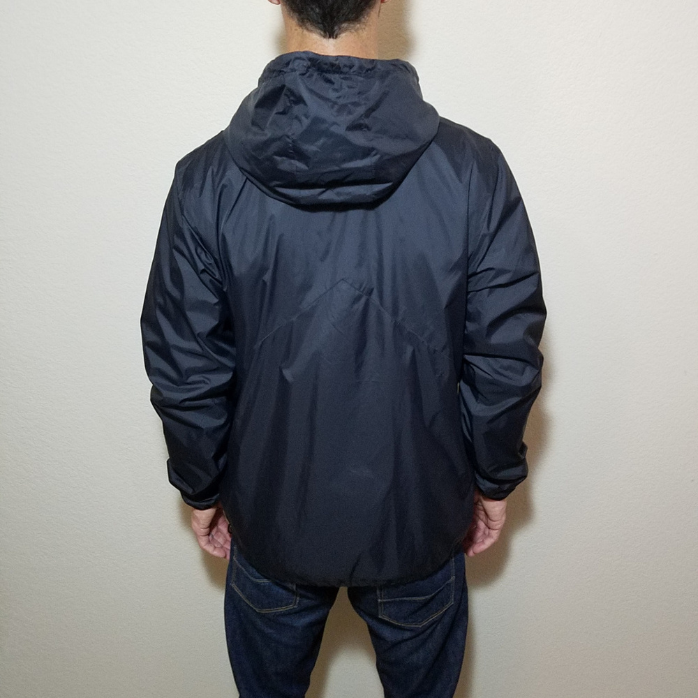 QUIKSILVER BLACK HOODED WINDBREAKER JACKET LARGE - Picture 5 of 7
